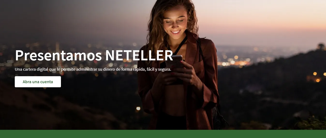 Página de inicio de Neteller Inicio Neteller