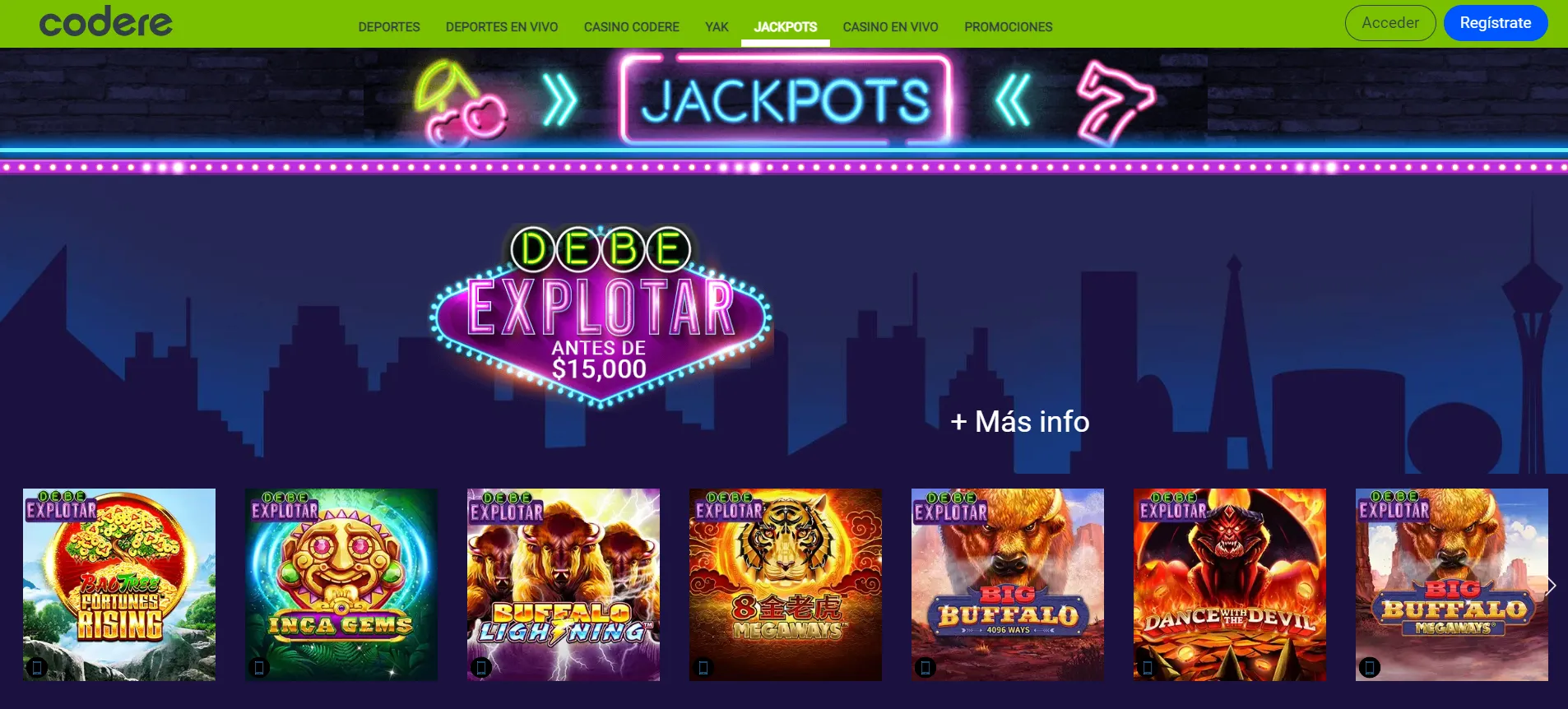Jackpots en Codere casino online casinos gratis españa codere