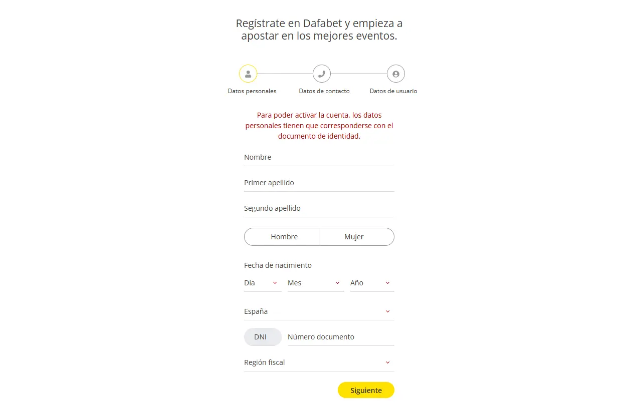 Registro en el casino Dafabet Registro en el casino Dafabet en España
